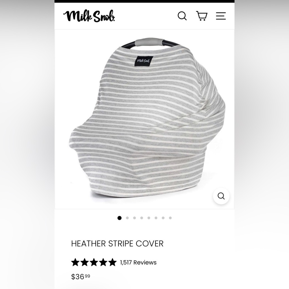 Milk Snob Heather Stripe Baby Cover - Gray/White
